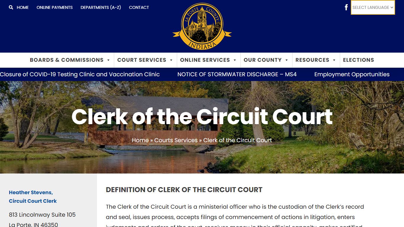 Clerk of the Circuit Court - LPC - La Porte County, Indiana